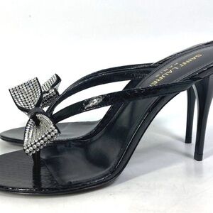 Saint Laurent Black Leather Sandals